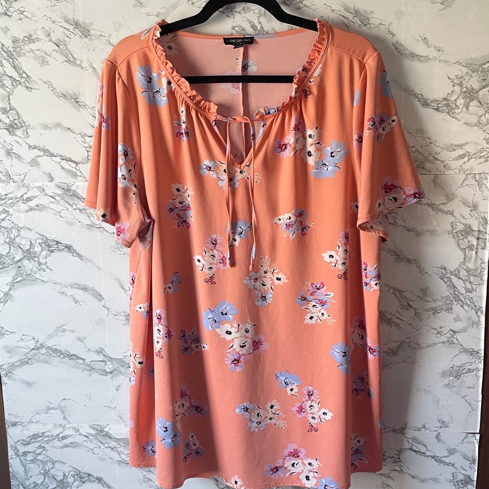 Lane Bryant 14/16 Peach Floral Tunic